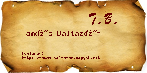 Tamás Baltazár névjegykártya